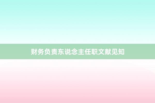 财务负责东说念主任职文献见知